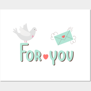 For You Letter, Dove, Heart Posters and Art